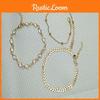 Elegant 3pcs Set Of Timeless Beach-inspired Fishbone Chain Crystal Zircon Anklets