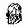 Wolf Metal Wall Art Cut Minimalist Design Iron Animal Hanging for Nature