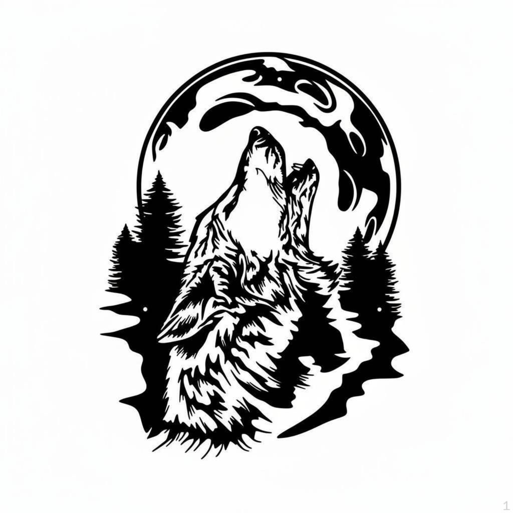 Wolf Metal Wall Art Cut Minimalist Design Iron Animal Hanging for Nature