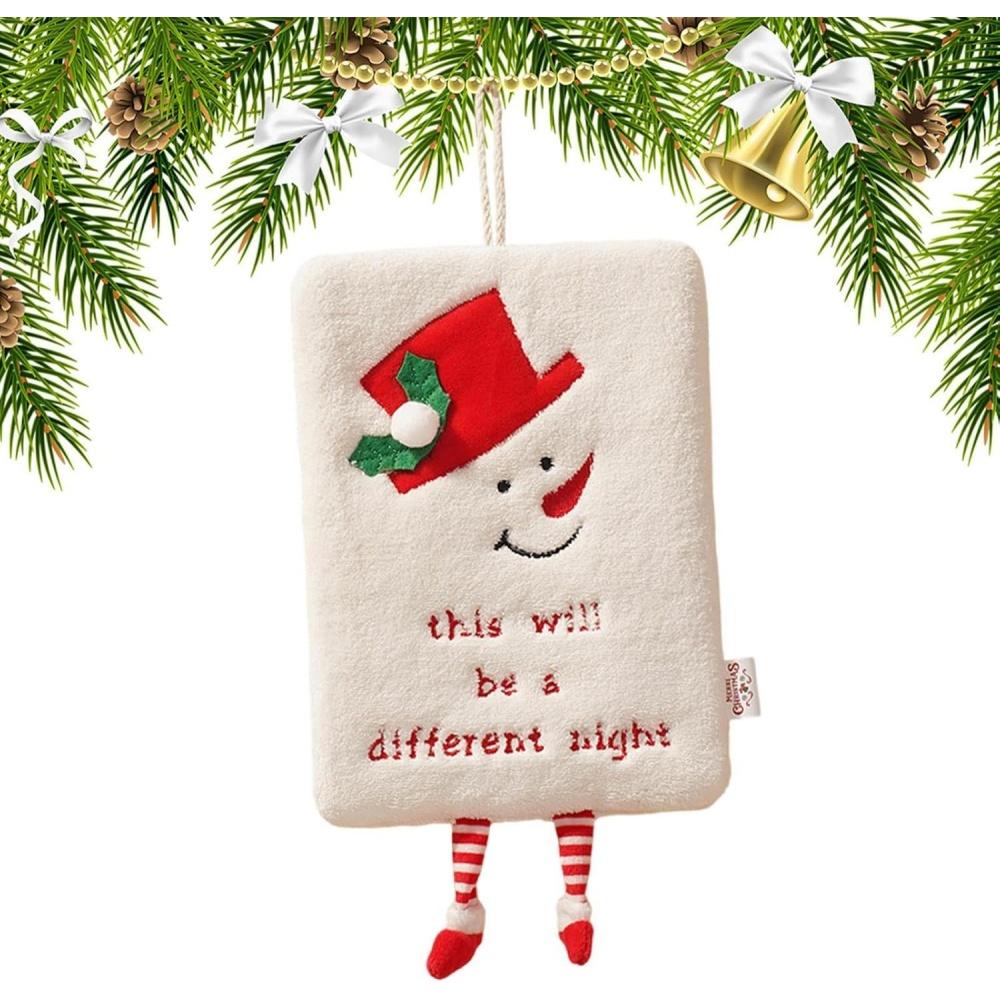 

Новое Рождественское Утолщенное Коралловое Флисовое Полотенце для Рук Кухонное Впитывающее Быстросохнущее Мультяшное Полотенце для Рук Подвесное Квадратное Полотенце белый