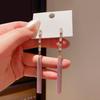Silver needle zircon chain fringed earrings Japan and Korea fashion elegant exquisite commuter earrings light luxury high-end earrings women
