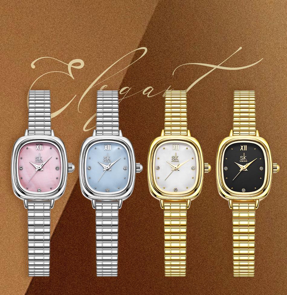 SK Gold Women's Luxury Waterproof Quartz Watch with Steel Band