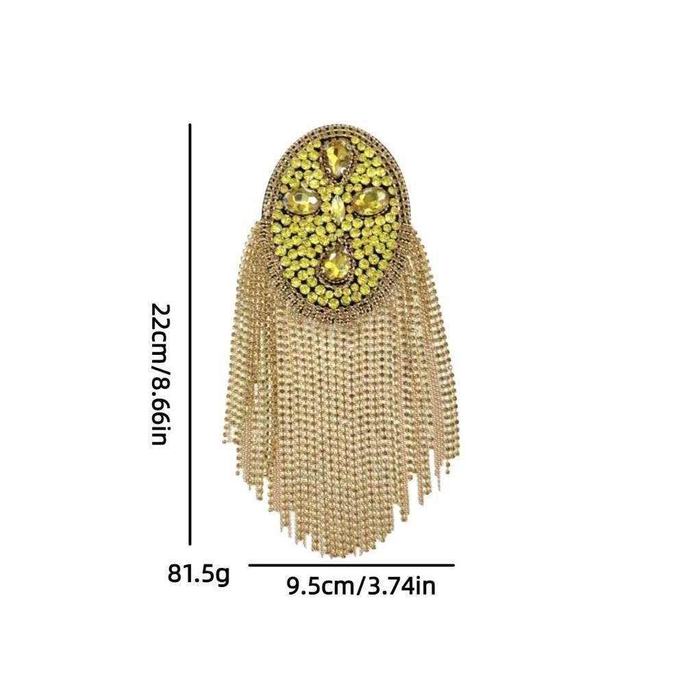 Zinc Zinc Alloy Tassel Epaulettes Rhinestone Shoulder Mark Classic Shoulder Board Choir Performance