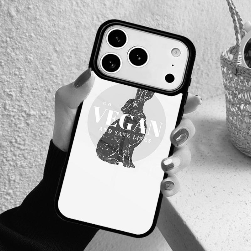 VEGANE ZITATE Hase LIEBE GEMÜSE Handyhülle Für iPhone 17 Air 16 15 14 13 12 11 Pro Max Plus