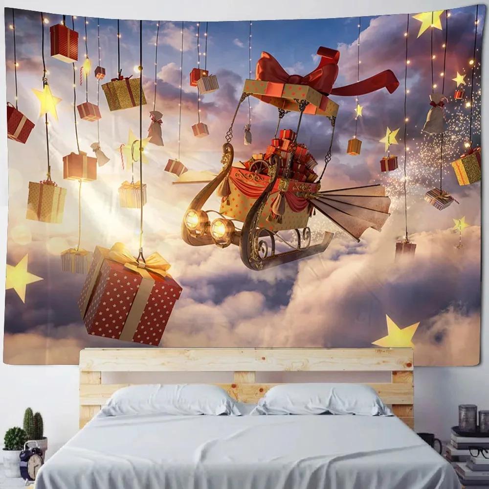 

Рождественская елка камин узор украшение гостиная спальня украшение дома настенный гобелен 100x75cm