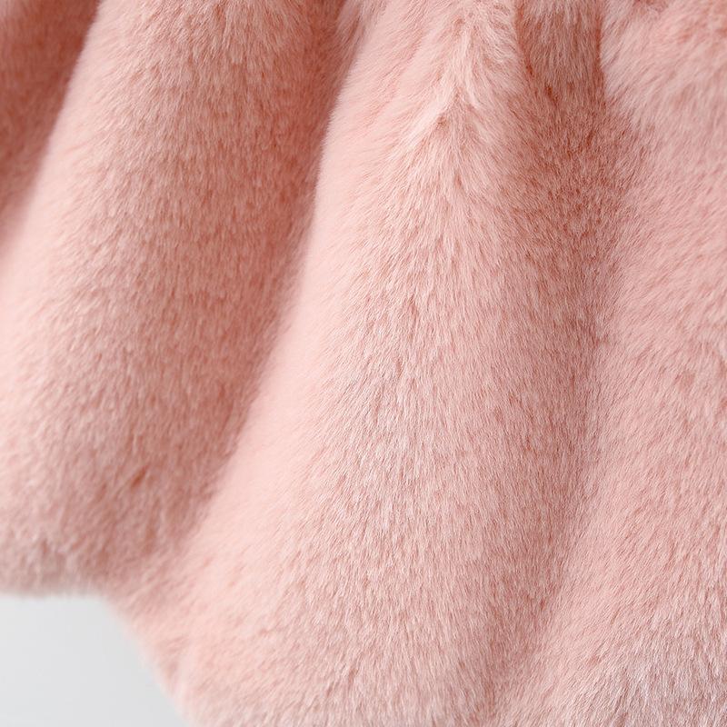 Winter Female Baby Cartoon Coat Hooded Female Infant Toddler Fur (free Bag)