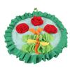Three Red Flowers Pattern Rabbit Foraging Mat Rabbits Snuffle Mat Interactive Nosework Feeding Mat for Pets