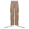 Vintage Cargo Pants Loose Jeans Women's Casual Spring Autumn Pocket Street Sports High Waist Straight Grey Trousers