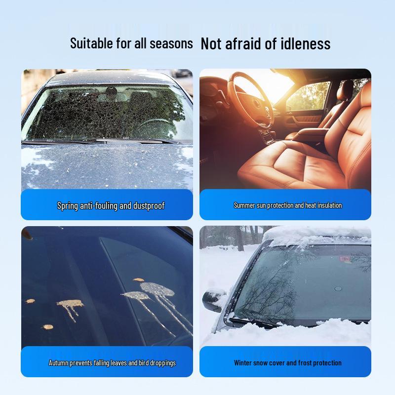 All-Season Car Windshield Snow Cover & Hood Protector: Winter Anti-Freeze, Full Coverage