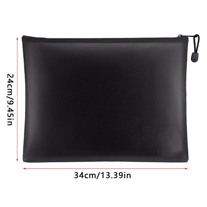 1PC Black Fireproof Faraday Bag for Car Keys File Safety Bag Protection Waterproof Portable File Storage Bag For Money Passport