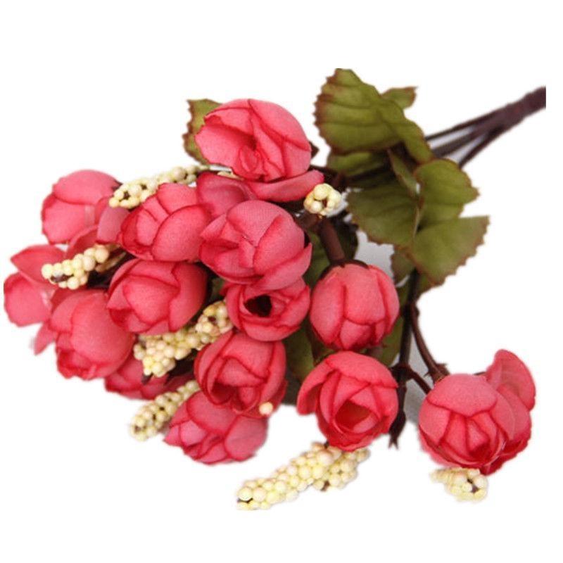 Versatile Artificial Flowers Tea Rose Buds Perfect For Wedding And Home Decor