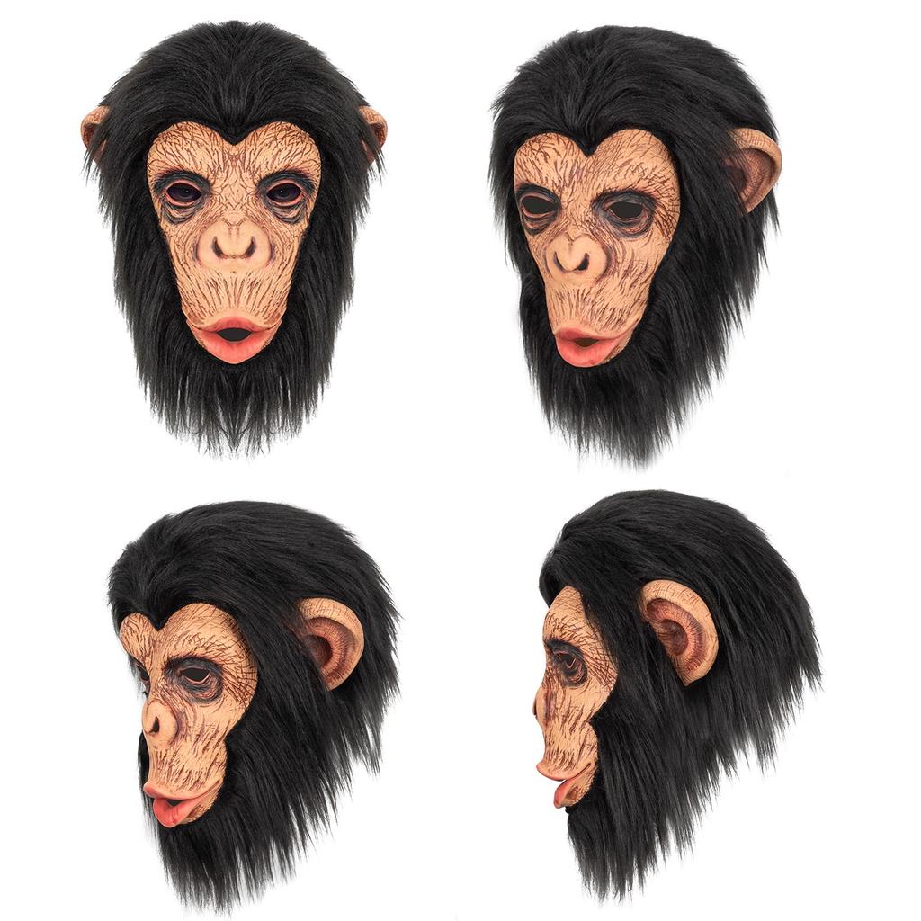 Halloween Orangutan Head Mask Costume for Women Man Cosplay Party Halloween Orangutan Mask Scary Orangutan Headgear