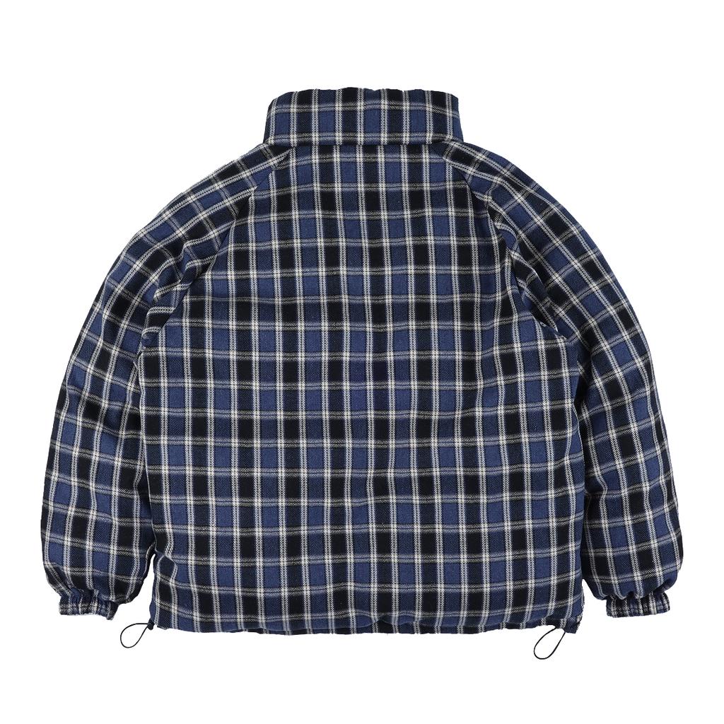 Ertr Reversible Check Padded Jacket Light Gray