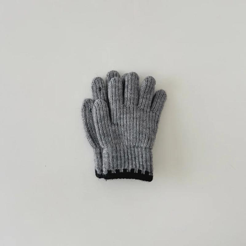 Korean Style Kids Knit Gloves Winter Warm Mittens Solid Color Gloves Soft Crochet Hand Warmers for Boys Girls Trendy Children