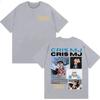 Rapper CRIS MJ Album Tour Cover T-shirts for Men Vintage 90s Hip Hop Street T-shirt Pure Cotton Short Sleeve Top