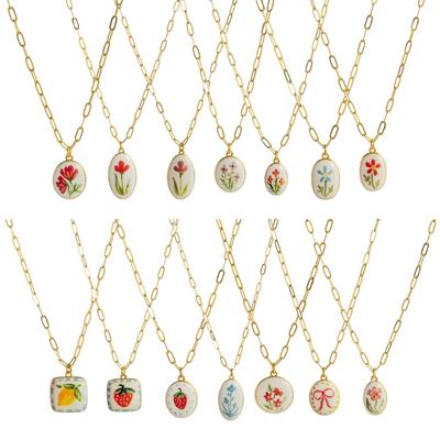 Elegant Plant Series Necklace With Adjustable Oval Flower Charm Collarbone Chain For Women Casual Or Formal Wear