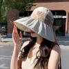 Summer Hat Women's New Printed Empty Top Hat Sunscreen Sun Hat Outdoor Travel Visor Bucket Hat Foldable