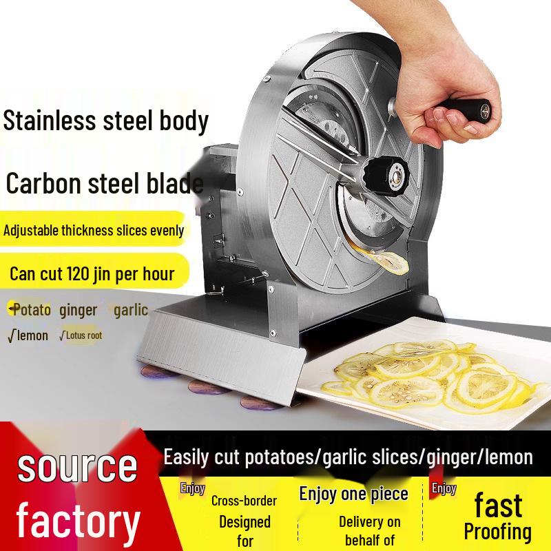 Stainless Steel Hand-Crank Slicer for Vegetables & Fruits