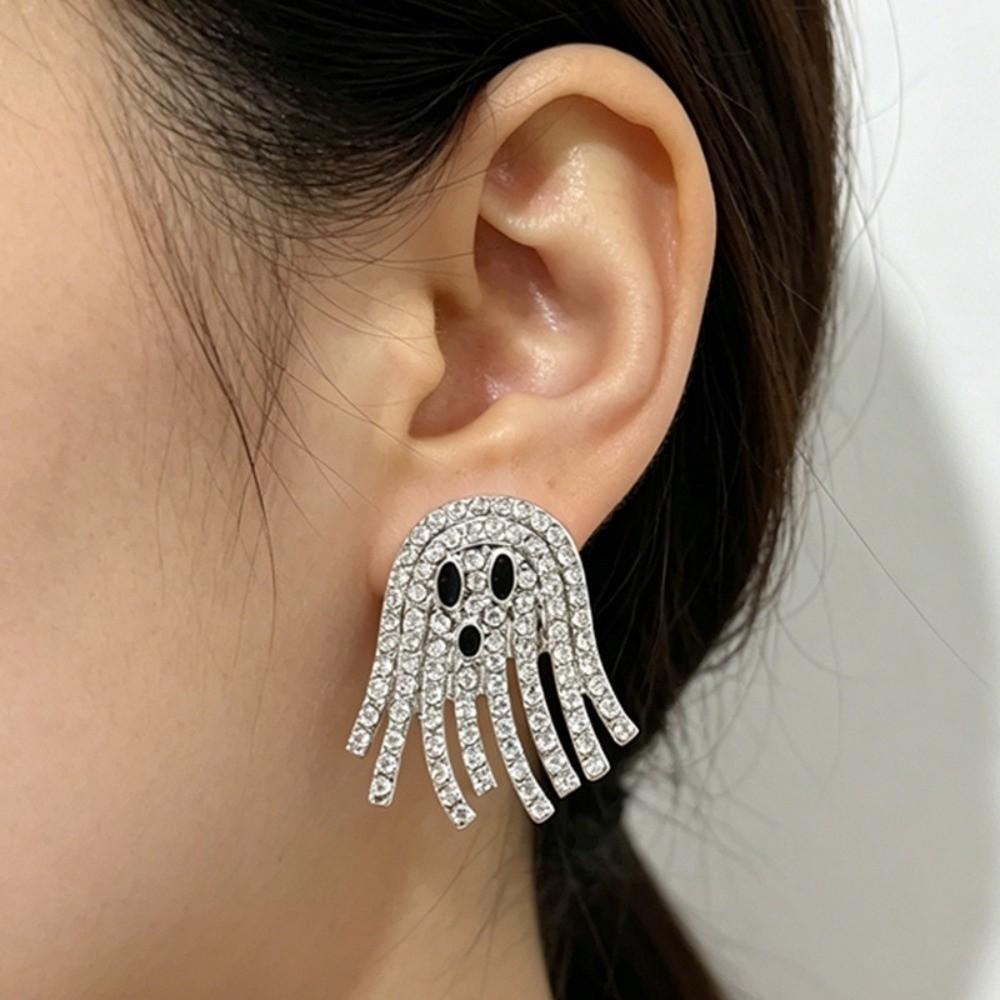Tassel Ghost Earrings Sparkling Dangle Earrings Cute Halloween Earrings  Daily