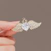 Broche ailes d'ange haut de gamme pour femme, broche délicate, accessoires de cou haut de gamme, strass, costume, pull, corsage