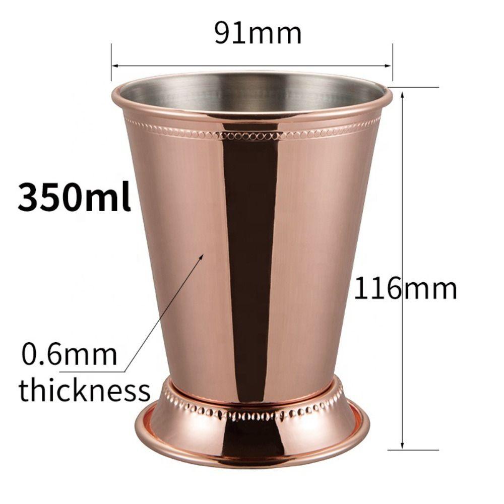 Durable Stainless Steel Rolled Mint Julep Cup 350ml Gold Cocktail Mug Silver Mint Julep Mug Kitchen