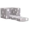 Children's Sofa, Fold-out, Grey with Stars, Soft Plush