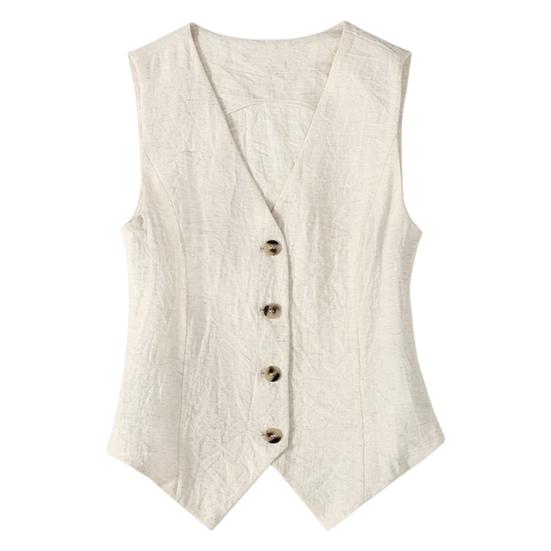 Dámská vesta jednořadá jednořadá, jednořadá, bez rukávů, výstřih do V, úzký střih formální obchodní styl cardigan retro kancelářská svatba banketová vesta