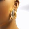 Funky and Bold C-shaped Herringbone Design Hoop Earrings for Women