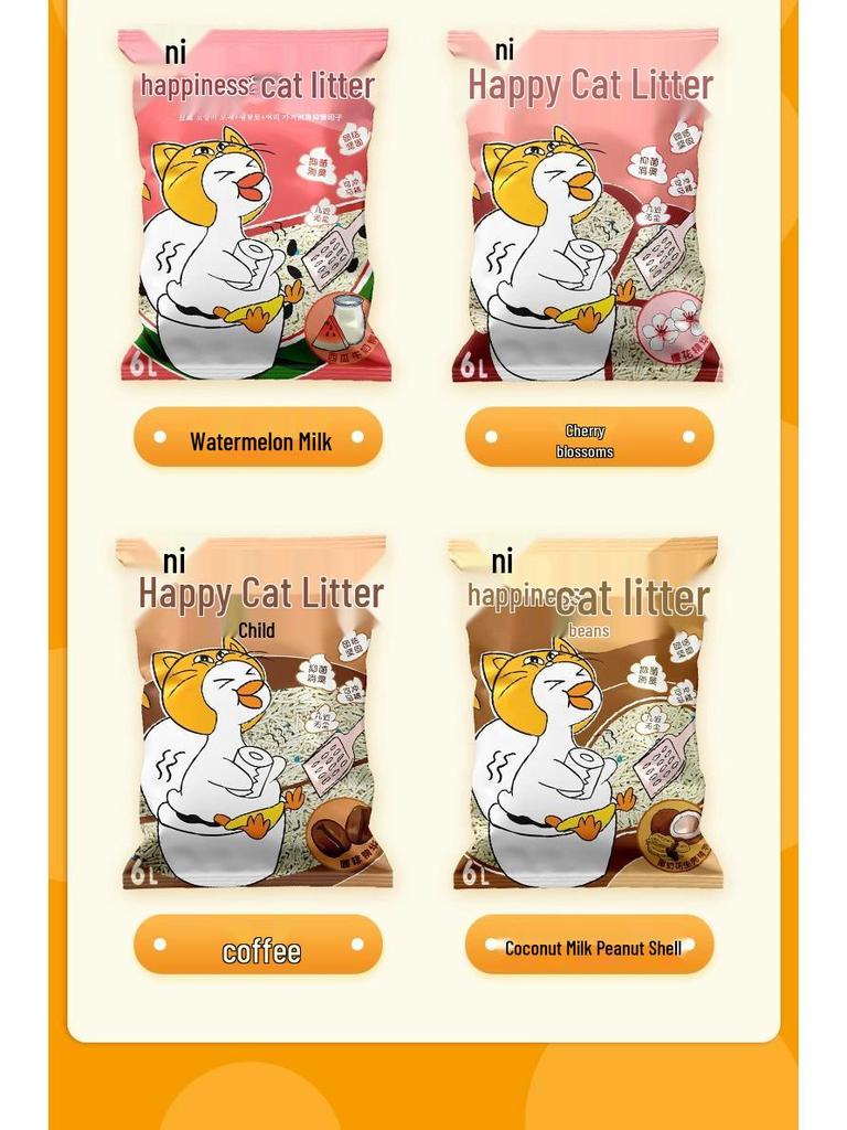 NiYa Deodorierende gemischte Katzenstreu: Tofu & Bentonit, 20 lbs (6 Beutel à 2,5 kg)