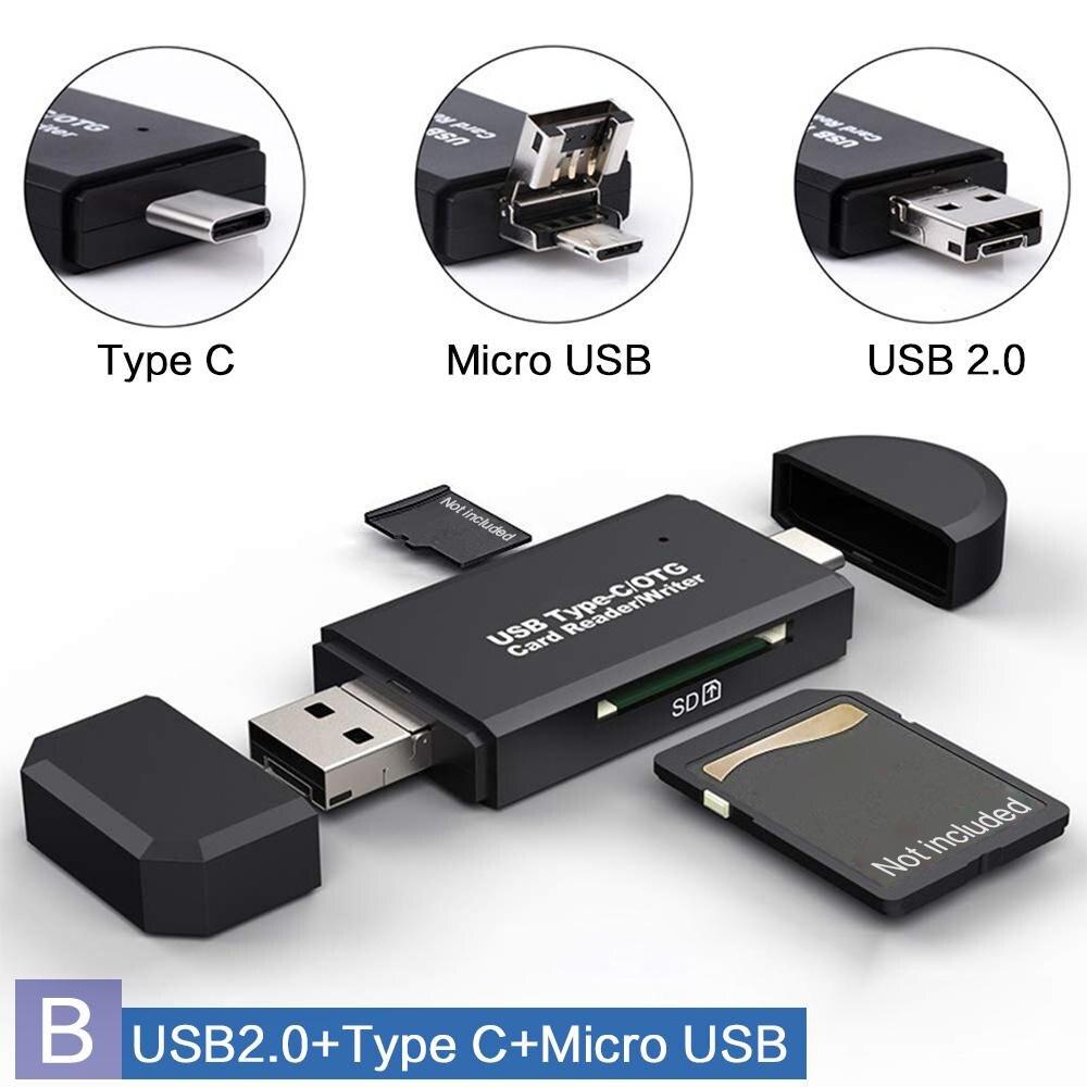 STONEGO OTG Micro SD Card Reader USB 2.0/USB 3.0/Type C/Micro USB Port SD Memory Card Reader