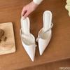 Fashion 2025 New Summer Comfortable Single Shoes In Baotou Rear Air Simple Fashionable Elegant Versatile Women's Pointed High Heels