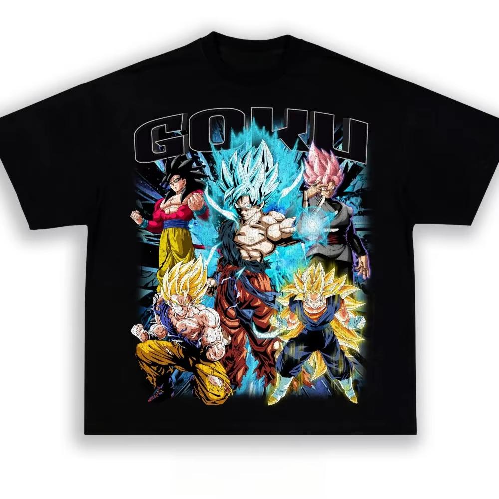 

2026 новые футболки Dragon Ball для мужчин и женщин Сон Гоку Аниме Весенние с коротким рукавом Модный стиль S