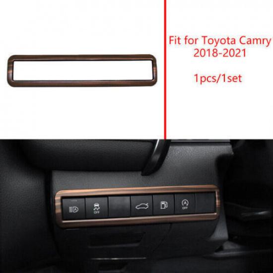 Peach Headlight Switch Control Wood Grain For Toyota Camry 2018- Frame Trim