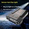 Ultra Light Sensing Headlight Head Mounted Hat Brim Light Portable Hat Clip Light  Camping