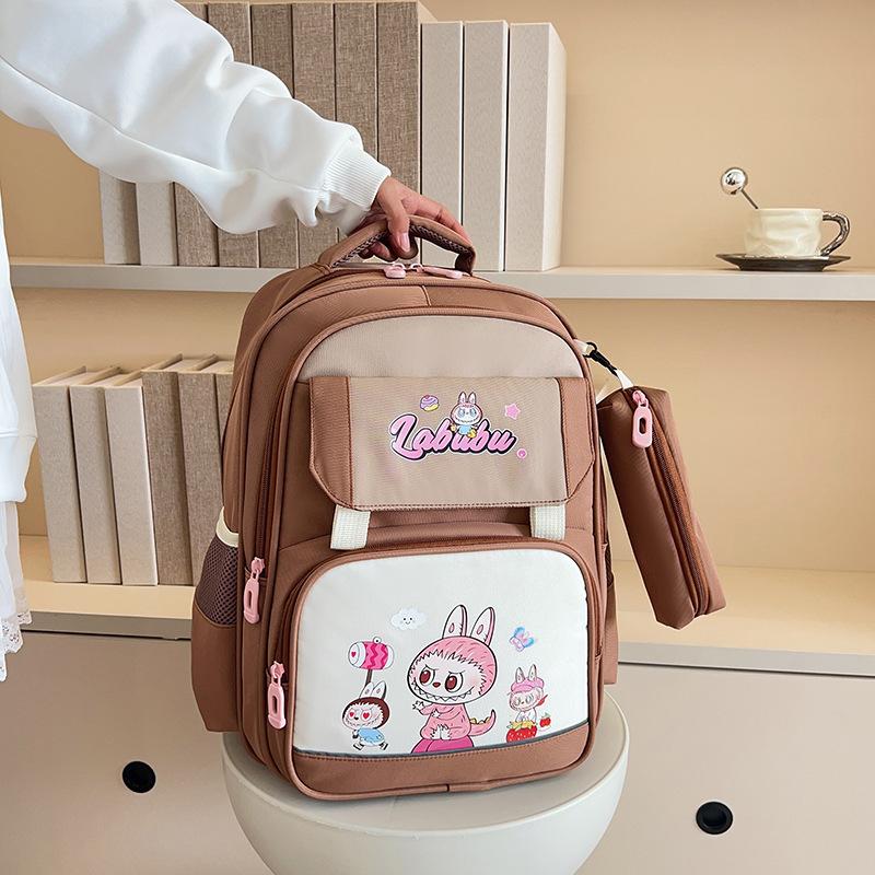 School bag, school bag for girls, new models for primary school students, large-capacity lightweight backpack, men's burden reduction spine backpack