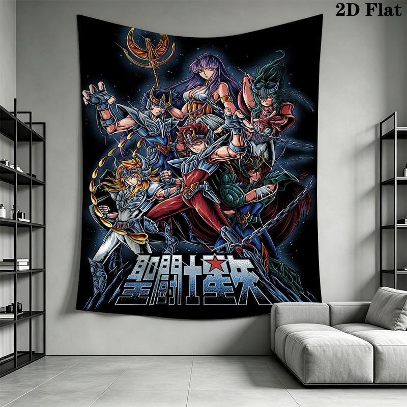 Saint Seiya Knights Zodiac Tapestry Fashion Print Background Cloth Soft Background Wall Hanging Cloth Atmospheric Background Cloth