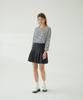 Pin Black Linen Pleated Skirt