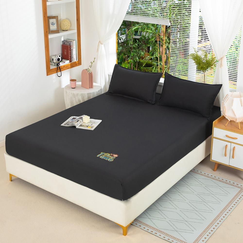 Summer Washed Cotton Fitted Sheet Set, All-around Wrap Mattress Cover, Baby Friendly Single Bed Sheet Mattress Protector