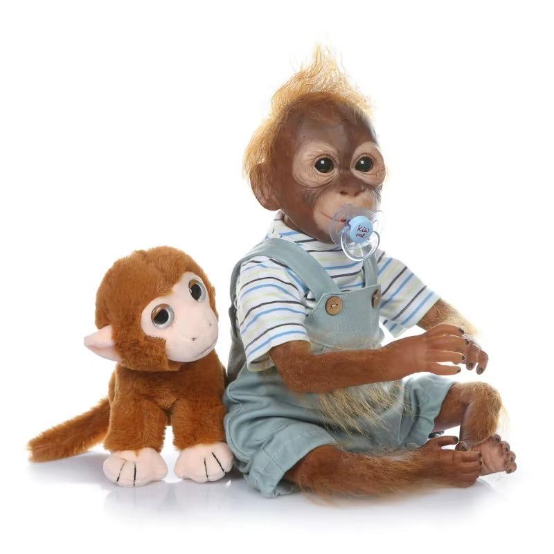 Bebe Doll with New 52CM Handmade Detailed Paint Reborn Baby Monkey Newborn Baby Collectible Art High Quality Toy Gift