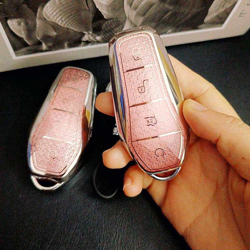 Pink Diamond for BYD Atto 3 Han EV Dolphin Qin Han/Tang SEAL U DM-i ATTO03 Remote Car Key Case Cover Fob Keychain Accessories