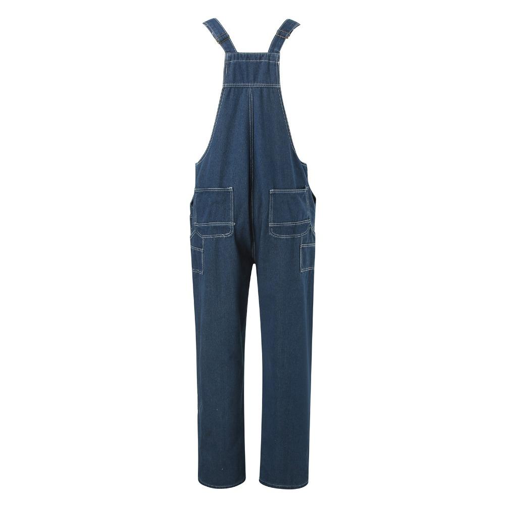 Pánské vintage retro džínové dlouhé kombinézy s dlouhým rukávem, ležérní špagetové popruhy, rovné, s podvazkovým kalhotami, letní pytlovité volné kombinézy