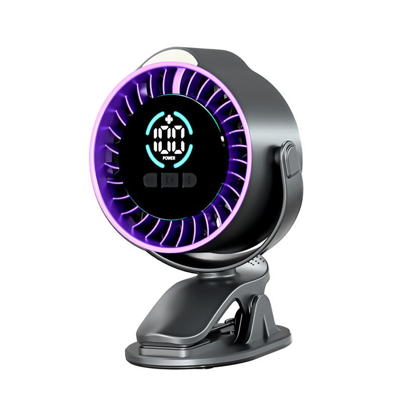 Ultra-thin USB Desktop & Handheld Fan with Digital Display - Silent, Portable, Wall-Mountable Mini Fan 133x86x177mm чёрный