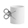 Electroplated Ceramic Coffee Cup Scissor Handle Modeling Ceramic Mug Afternoon Camellia Flower Tea Cup Home Breakfast Milk Mug