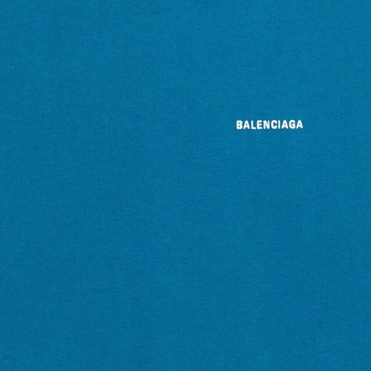 Balenciaga T Shirt, Loose Fit Men's Azure Blue 612966TLVB99567