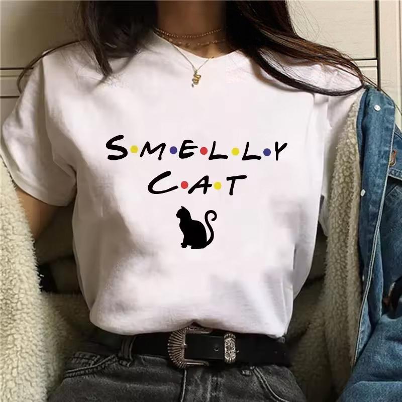 Friends Tv Shirt Women Vintage 2000s Graphic Trendy Breathable Graphic Harajuku Hip Hop University Anime Aesthetic Pop Culture