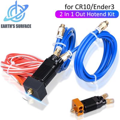 2 in 1 Out Dual Color J-Head Metall Hotend mit PTFE-Schlauch Druckkopf-Kit für CR10 CR10S Ender 3 Serie Extruder 3D-Druckerteile