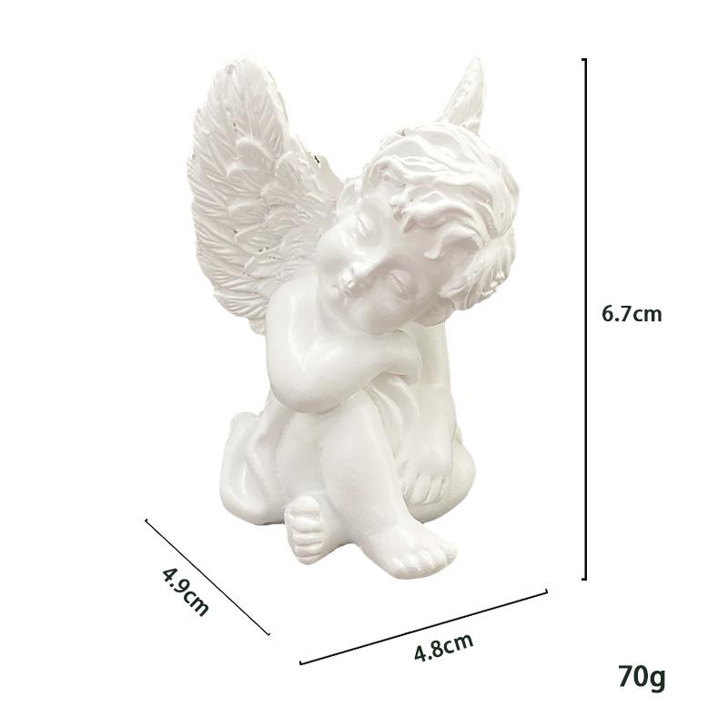 

European Golden Little Angel Figurine Cute Resin Fairy Girl Sculpture Cupid Statue Home Decor Table Wedding Ornaments Gift Kids