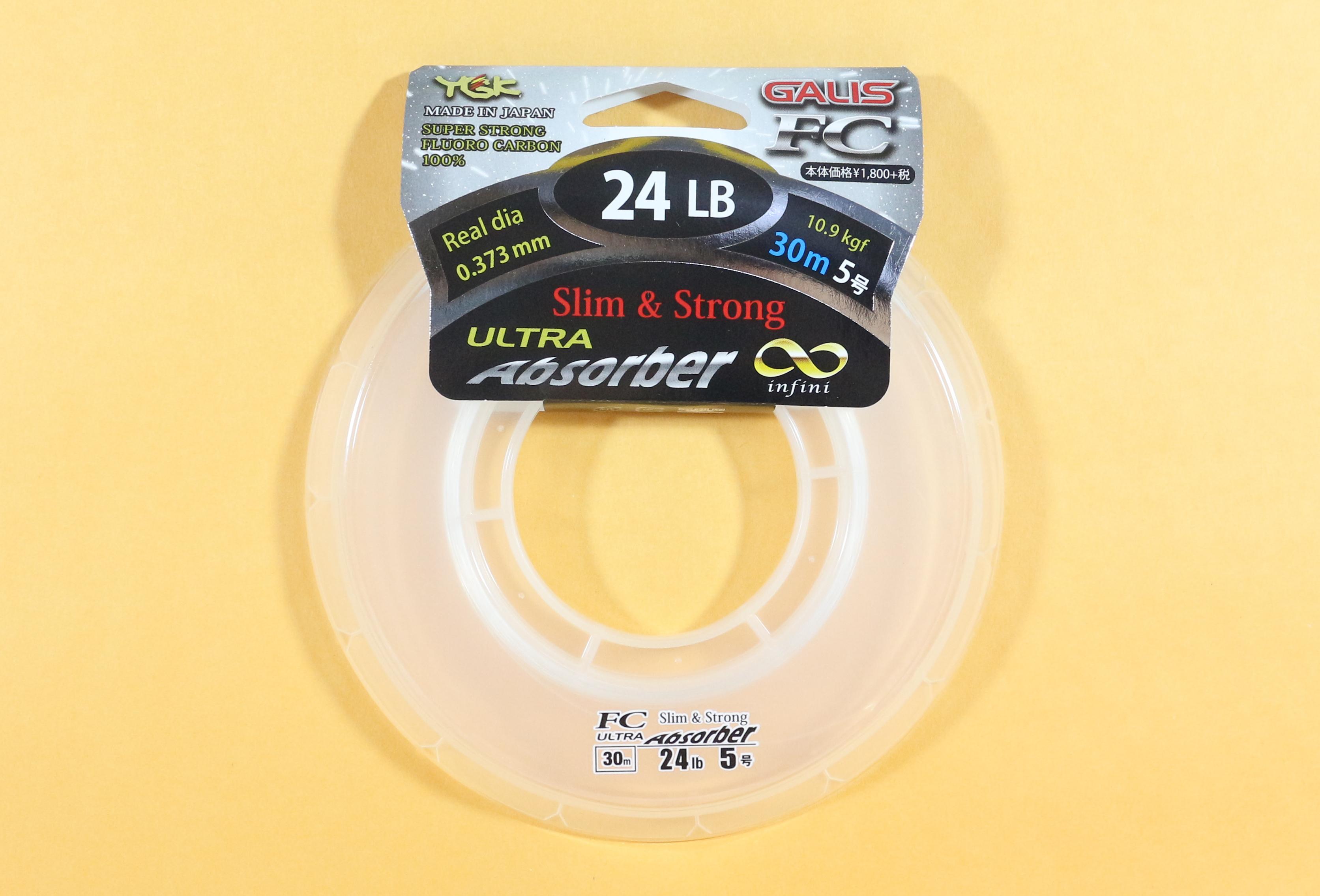 

YGK Ultra Absorber Fluorocarbon Line Slim Strong 30 м No.5,24 фунта,0.373 мм
