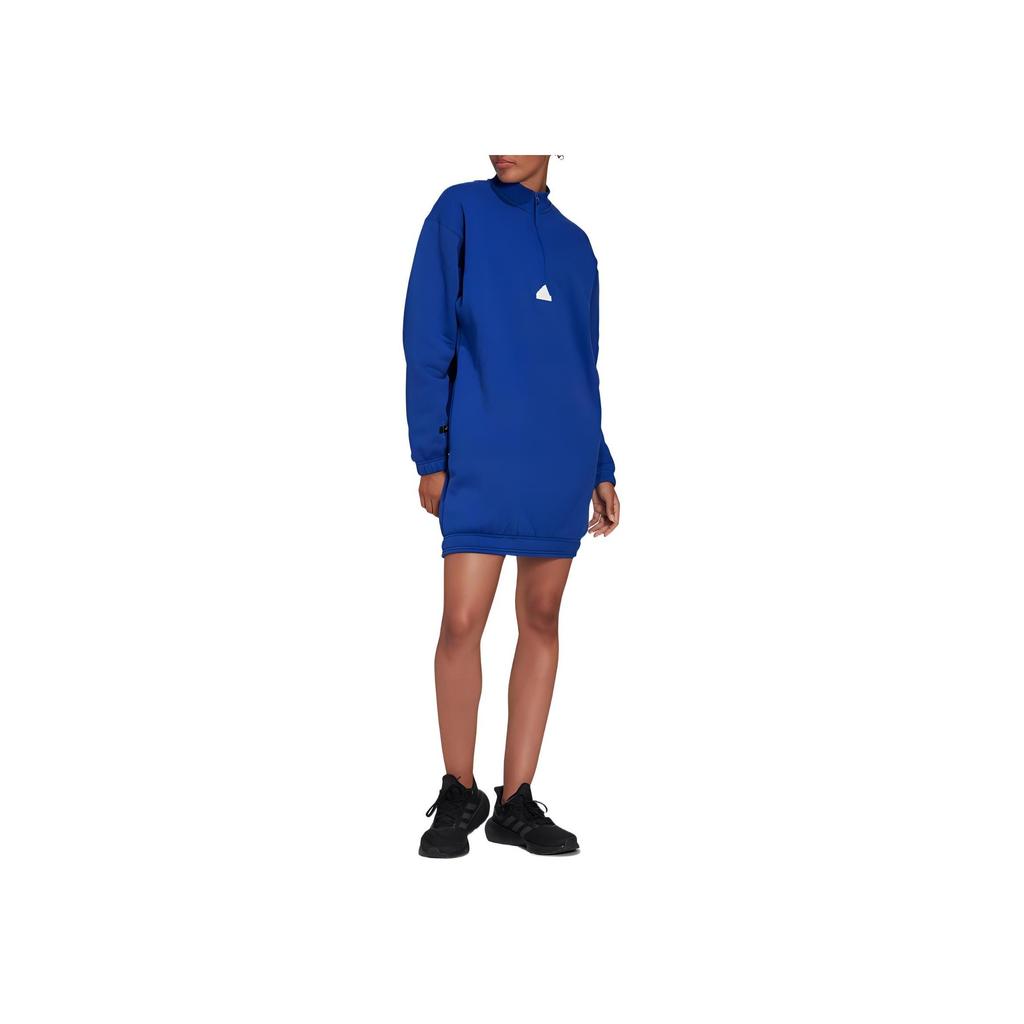 adidas Half-Zip Sweater Dress Semi Lucid Blue Women's Lifestyle Dress HM2894