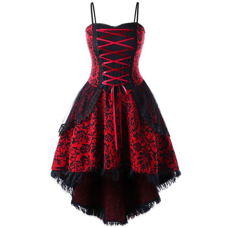 

New 5XL Vintage Sling Lace Crochet Tie Swing Dress Dress White L